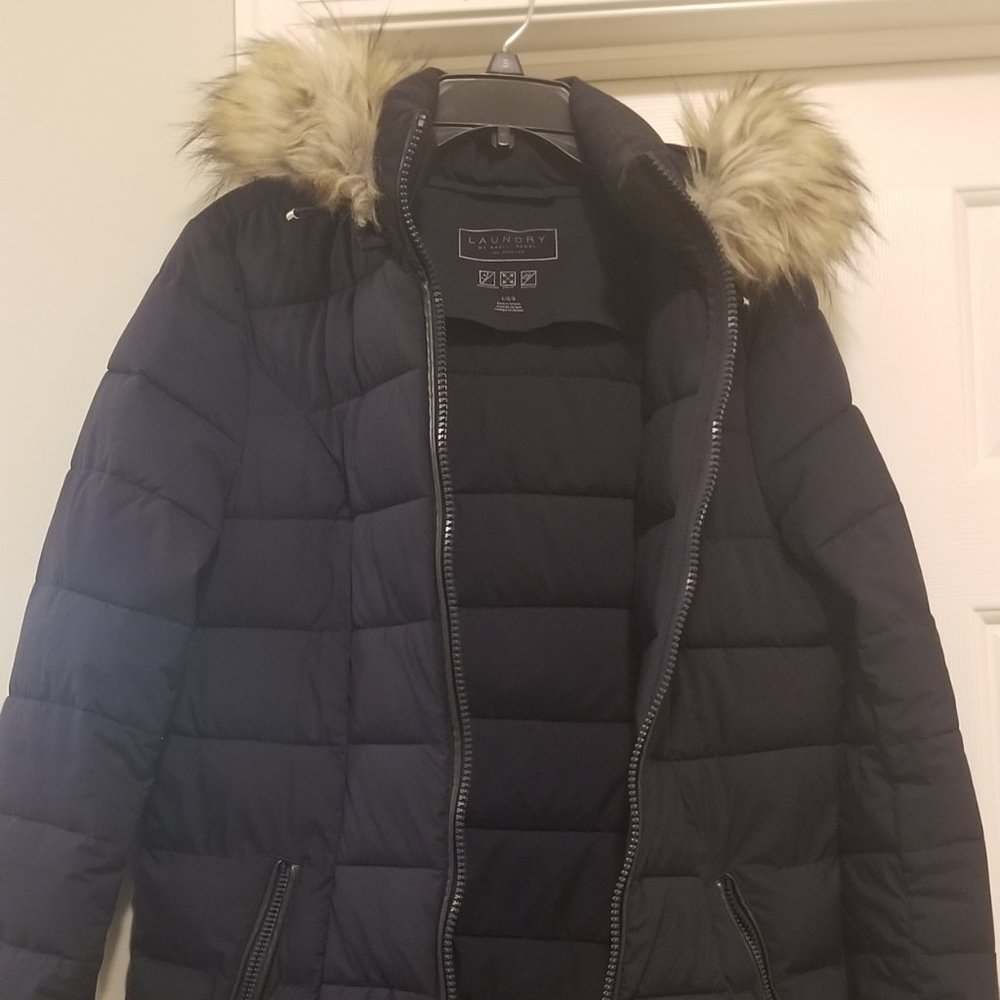Laundry by Sheli Segal Puffer Coat w/faux fur hood - Picture 4 of 14